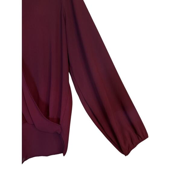 West Kei Women's Long Sleeve Surplice Soft Hi-Low Pullover Blouse Size XXL Red - Picture 3 of 8